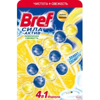 Блок для унитаза BREF Сила-Актив Лимонная свежесть, 3x50г, Сербия, 3 Х50Г