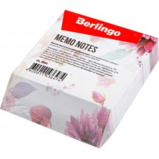 Блок для записи BERLINGO Декоративный н/склейке Цветы,9х11х3см LNn_00044, Россия