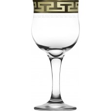 Купить Бокал для вина Греческий узор золото, стекло GE03-163-ГФ, Россия, 240 мл в Ленте