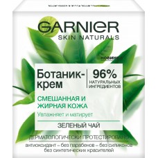 Купить Ботаник-крем для лица GARNIER Зеленый Чай, матирующий, для смешанной и жирной кожи, 50мл, Германия, 50 мл в Ленте
