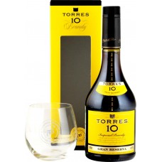 Бренди TORRES 10 Gran Reserva со стаканом алк.38% п/у, Испания, 0.7 L
