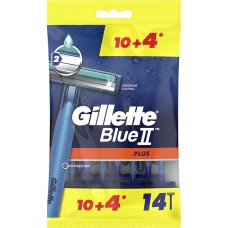 Бритва одноразовая GILLETTE Blue II Plus, 14шт, Польша, 14 шт