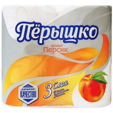 Бумага туалетная ПЕРЫШКО Comfort 3-слоя с ароматом персика, 4шт, Россия, 4 шт