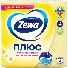 Бумага туалетная ZEWA Plus 2-слоя с ароматом ромашки, 4шт, Россия, 4 шт