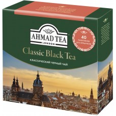Чай черный AHMAD TEA Классический, без ярлыков, 40пак, Россия, 40 пак