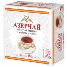 Чай черный AZERCAY с ароматом бергамота, 100пак, Россия, 100 пак