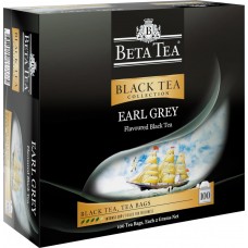 Купить Чай черный БЕТА ЧАЙ Earl Grey с ароматом бергамота к/уп, Россия, 100 пак в Ленте