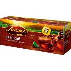 Чай черный ЛИСМА Крепкий, 25х2г, Россия, 25 пак
