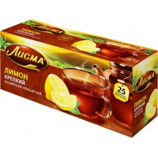 Чай черный ЛИСМА Крепкий Лимон к/уп, Россия, 37,5 г