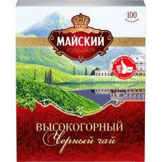 Чай черный МАЙСКИЙ байховый Высокогорный в/с, Россия, 100 пак