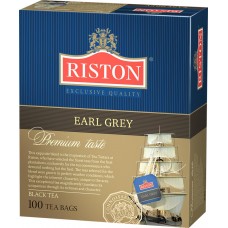 Чай черный RISTON Earl Grey Цейлонский с ароматом бергамота байховый, 100х1,5г, Россия, 100 пак