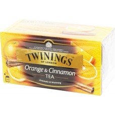 Чай черный TWININGS с ароматом и кусочками апельсина и корицы к/уп, Польша, 25 пак