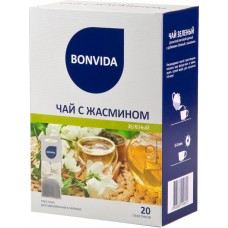 Чай зеленый BONVIDA с жасмином листовой, 20пак, Россия, 20 пак