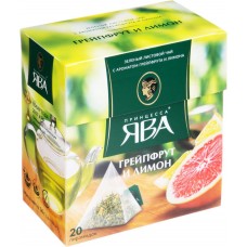 Чай зеленый ПРИНЦЕССА ЯВА китайский байховый с ароматом грейпфрута и цедры лимона, 20пир, Россия, 20 пир
