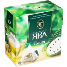 Чай зеленый ПРИНЦЕССА ЯВА китайский байховый с ароматом саусепа и яблока, 20пир, Россия, 20 пир