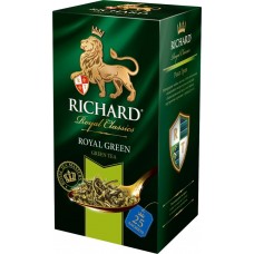 Купить Чай зеленый RICHARD Royal Green Китайский байховый, 25пак, Россия, 25 саш в Ленте