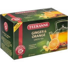 Купить Чай зеленый TEEKANNE с имбирем и апельсином байховый, 20пак, Россия, 20 пак в Ленте