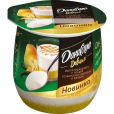 Десерт йогуртный ДАНИССИМО Deluxe с грушей и со вкусом ванили и карамели 4,2%, без змж, 160г, Россия, 160 г
