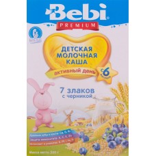 Детское питание каша BEBI Premium 7 злаков с черникой с 6 мес, Словения, 200 г