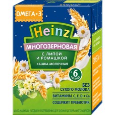Детское питание каша HEINZ жидкая многозерн. с липой и ромашкой, Россия, 200 мл