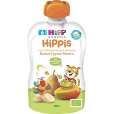 Купить Детское питание пюре HIPP Hippis банан/груша/манго с 6 мес м/у, Австрия, 100 г в Ленте