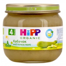 Купить Детское питание пюре HIPP Мое первое пюре Кабачок с 4 мес ст/б, Венгрия, 80 г в Ленте