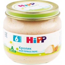 Детское питание пюре HIPP Мясное из кролика с 6 мес, Россия, 80 г