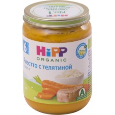 Детское питание пюре HIPP Рис с морковью и телятиной с 6 мес ст/б, Венгрия, 190 г