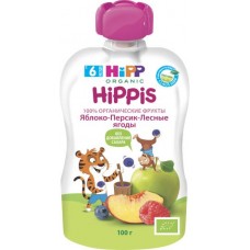 Детское питание пюре HIPP Яблоко-Персик-Лесные ягоды, Австрия, 100 г