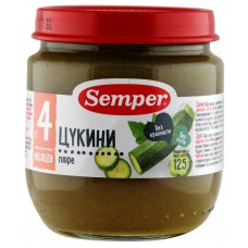 Купить Детское питание пюре SEMPER Цуккини 4 мес ст/б, Россия, 125 г в Ленте