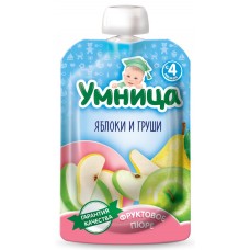 Детское питание пюре УМНИЦА Яблоко груша, Россия, 100 г