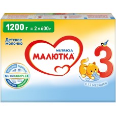 Детское питание смесь МАЛЮТКА 3 сухая адаптированная молочная 12-18 мес, Россия, 1200 г