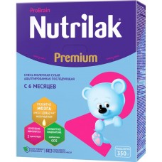 Купить Детское питание смесь NUTRILAK 2 Premium сухая молочная с 6 мес картон, Россия, 350 г в Ленте