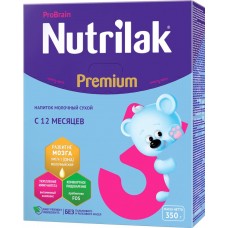 Детское питание смесь NUTRILAK 3 Premium сухая молочная c 12 мес картон, Россия, 350 г