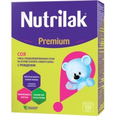 Детское питание смесь NUTRILAK Premium соя с 0 мес картон, Россия, 350 г