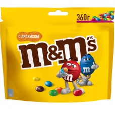 Драже M&M'S арахис в молочном шоколаде и разноцветной глазури, 360г, Россия, 360 г