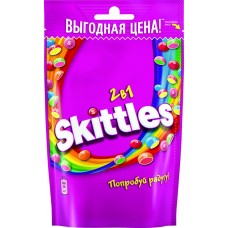 Купить Драже SKITTLES 2 в 1 в сахарной глазури, 100г, Россия, 100 г в Ленте