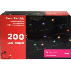 Электрогирлянда светодиодная LUMINEO 200 LED-ламп 10м цв.мульти 8 реж.д/исп.внутри/вне пом 9901171, Китай