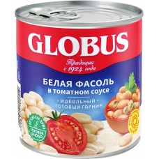 Фасоль белая GLOBUS в томатном соусе, 425мл, Россия, 425 мл