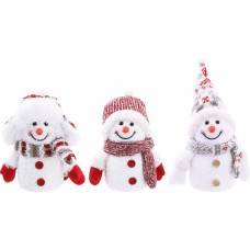 Купить Фигура декоративная LUMINEO Снеговик в вязаной шапке 15см, с LED-подсветкой, IP20 Арт. 9481957/9901293, Китай в Ленте