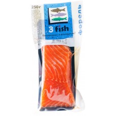 Купить Форель слабосоленая 3 FISH филе-кусок, 250г, Россия, 250 г в Ленте