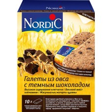 Галеты овсяные NORDIC с темным шоколадом, 30г, Финляндия, 30 г