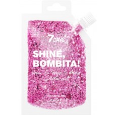 Гель-глиттер для волос, лица и тела 7DAYS Shine, Bombita! c шиммером и блестками 901 Playful pink, 90мл, Китай, 90 мл