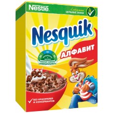 Купить Готовый завтрак NESTLE Nesquik Алфавит шоколадный, 375г, Россия, 375 г в Ленте