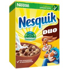 Готовый завтрак NESTLE Nesquik Duo шоколадный, обогащенный витаминами и минеральными веществами, 375г, Россия, 375 г