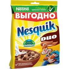 Купить Готовый завтрак NESTLE Nesquik Duo шоколадный, обогащенный витаминами и минеральными веществами, 700г, Россия, 700 г в Ленте