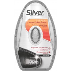 Губка-блеск для обуви SILVER с дозатором силикона антистатик, черный, 3мл, Турция, 3 мл