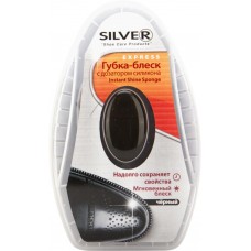 Губка-блеск для обуви SILVER с дозатором силикона антистатик, черный, 6мл, Турция, 6 мл