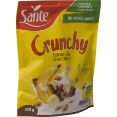 Хлопья SANTE Crunchy хрустящие банан и шоколад, 350г, Польша, 350 г
