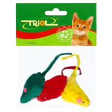 Игрушка для кошек TRIOL Мышки цветные 50мм, 3шт, Китай